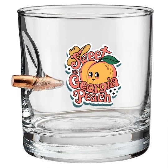 Sweet as a Georgia Peach Sticker.t-shits Bullet Whiskey Glasses