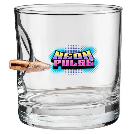 Neon Pulse - Vibrant Y2K Streetwear Vibes Bullet Whiskey Glasses