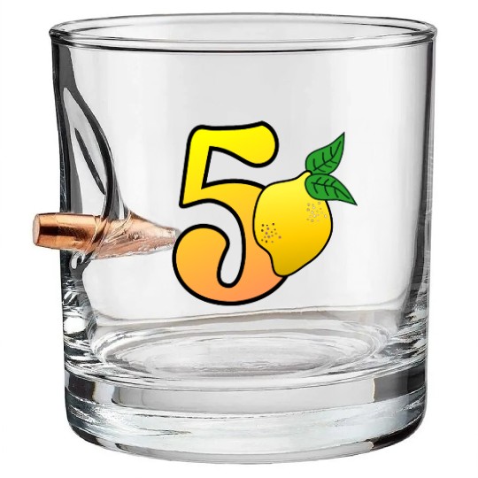 Number 50th Birthday Lemon Bullet Whiskey Glasses