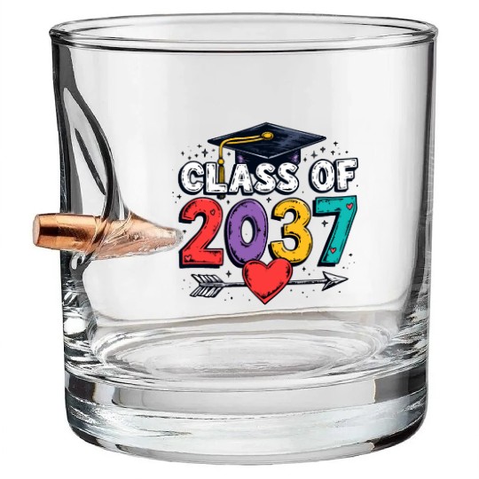 Celebrating the Class of 2037: A Colorful Future Bullet Whiskey Glasses