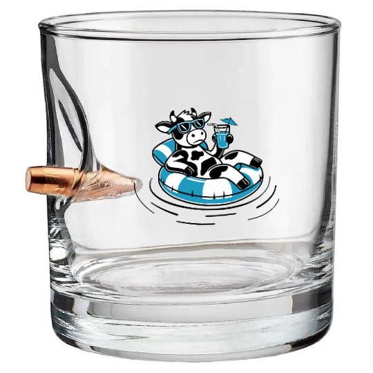 Cool Cow Float Bullet Whiskey Glasses