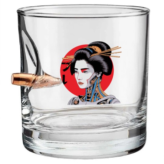 Cyberpunk Vaporwave Japanese Neon Street Art Bullet Whiskey Glasses