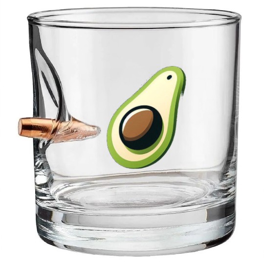 Avocado minimalist avocados design food art 5 Bullet Whiskey Glasses