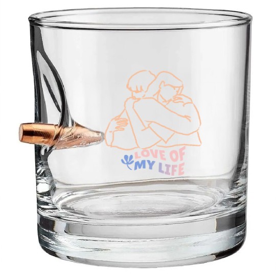 couple, love you art, love you urban, love you gra Bullet Whiskey Glasses