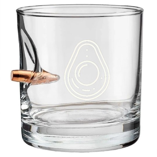 Avocado minimalist avocados design food art 9 Bullet Whiskey Glasses