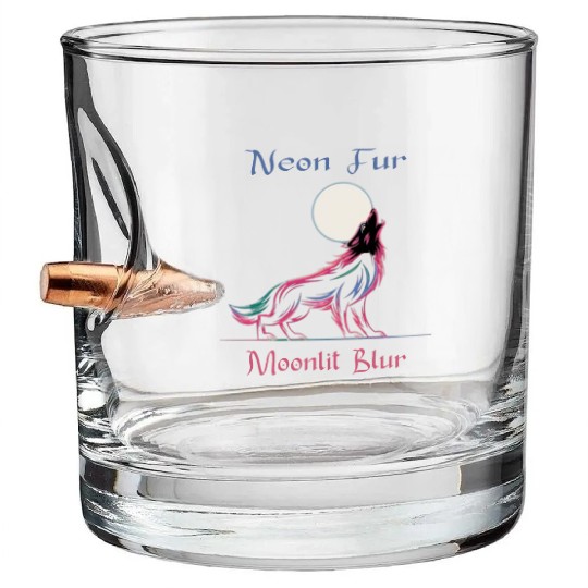 Neon Werewolf Bullet Whiskey Glasses