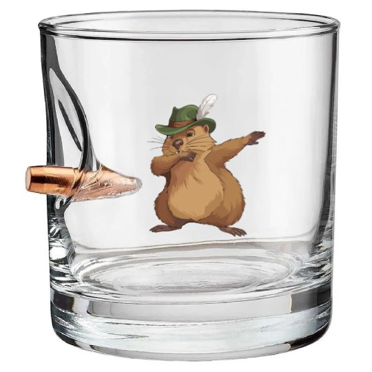 Groundhog Marmot for a Marmot lover groundhog fan Bullet Whiskey Glasses