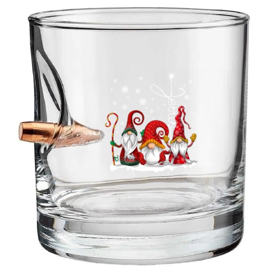 Merry Christmas Gnomes Xmas Family Men Women Bullet Whiskey Glasses