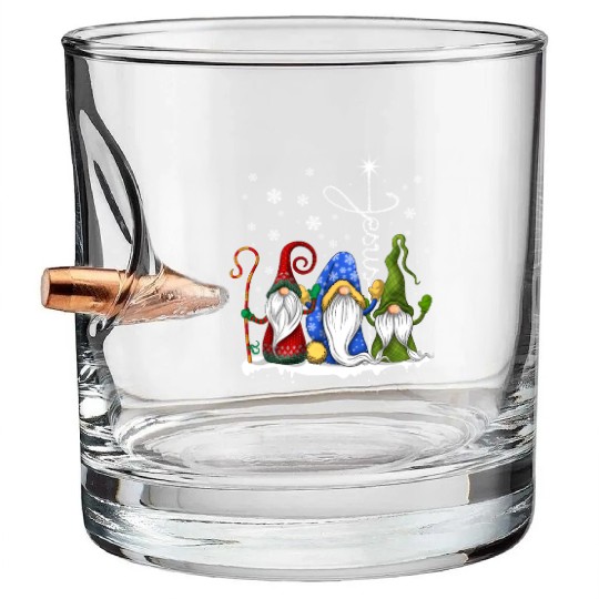 Merry Christmas Gnomes Xmas Family Men Women Bullet Whiskey Glasses