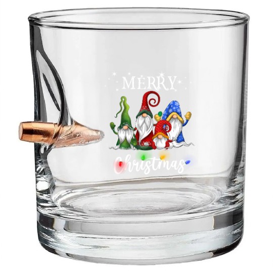 Merry Christmas Gnomes Xmas Family Men Women Bullet Whiskey Glasses