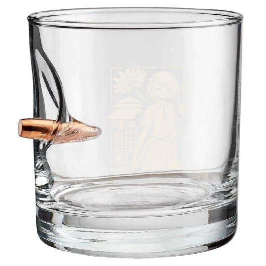 Japan: Sakura Girl Cartoon Bullet Whiskey Glasses