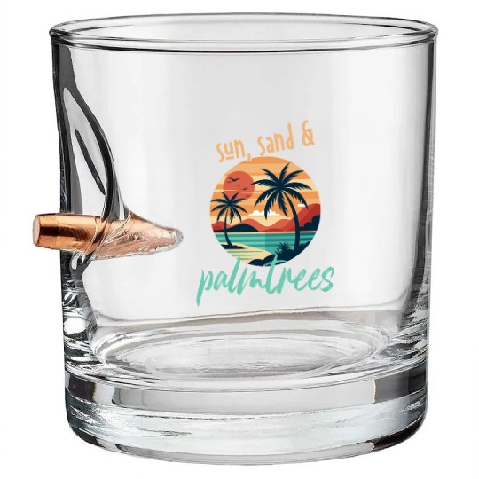 Sun, sand, and palm trees! Bullet Whiskey Glasses