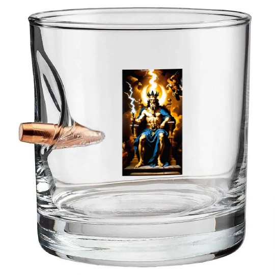 Zeus Jupiter Greek Mythology Gods Baroque Bullet Whiskey Glasses