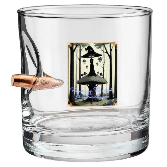 Tripping Through the Tree Tips Psychedelic Witch Bullet Whiskey Glasses