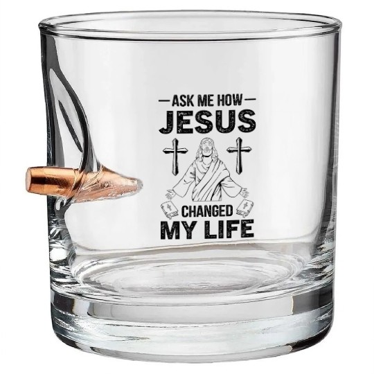 Bible Christ Christian Faith Religious Church Bullet Whiskey Glasses
