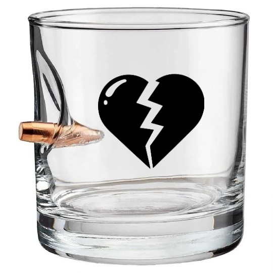 Heart broken hearts vector path16 Bullet Whiskey Glasses