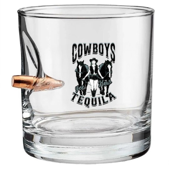 Cowboys and Tequila - Cowgirl Bullet Whiskey Glasses