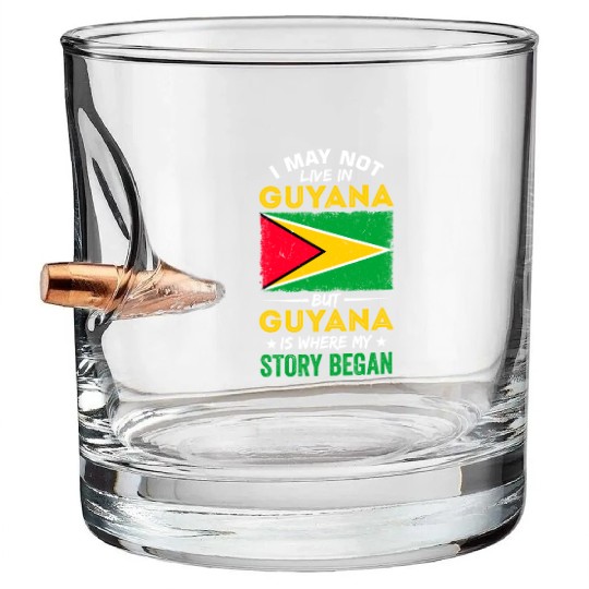 Guyana Pride Guyanese Roots Georgetown Love Bullet Whiskey Glasses