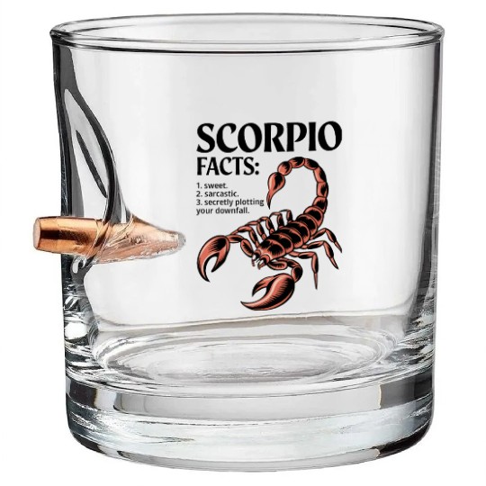 Funny Scorpio Zodiac Quote Bullet Whiskey Glasses