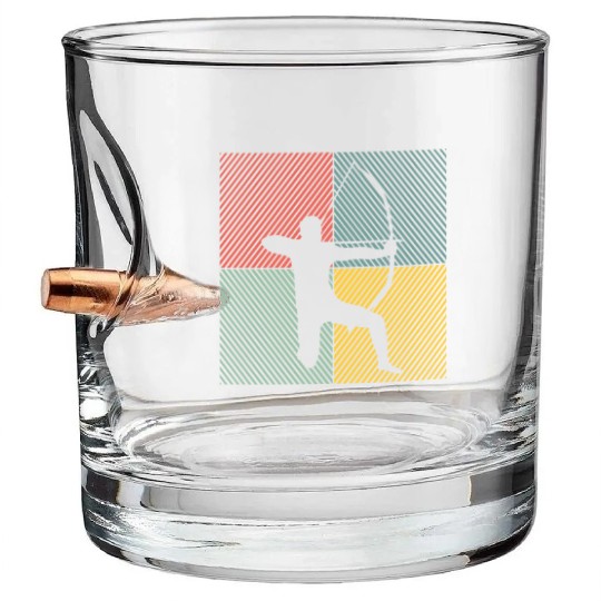 Archer Arrow and bow sports Vintage Archery Bullet Whiskey Glasses