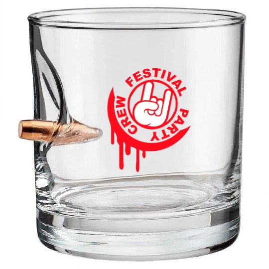 Festival party crew graffiti metal hand gesture Bullet Whiskey Glasses