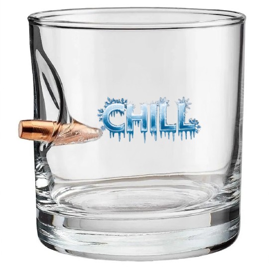 Chill Icy Blue Snowflake Winter Vibes Bullet Whiskey Glasses