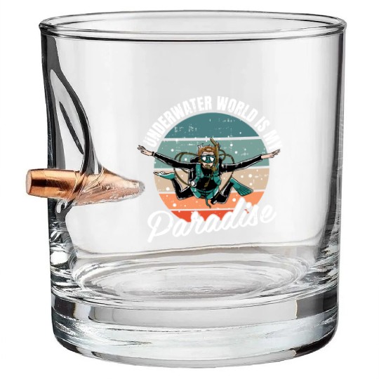 Underwater World Is My Paradise Bullet Whiskey Glasses