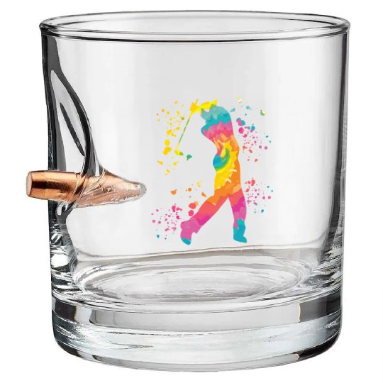Golfer Colorsplash Kids Miniature Golf Bullet Whiskey Glasses