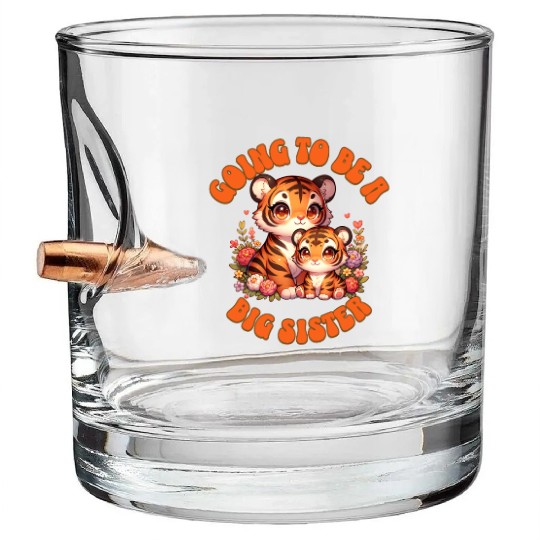 Become A Big Sister Sweet Tiger Bullet Whiskey Glasses