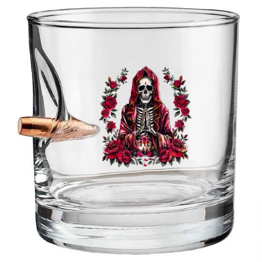 la Santa Muerte Saint Death Bullet Whiskey Glasses