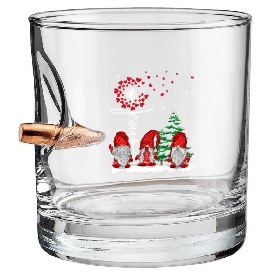 Gnomes Jesus Dandelion Christmas Tree Bullet Whiskey Glasses