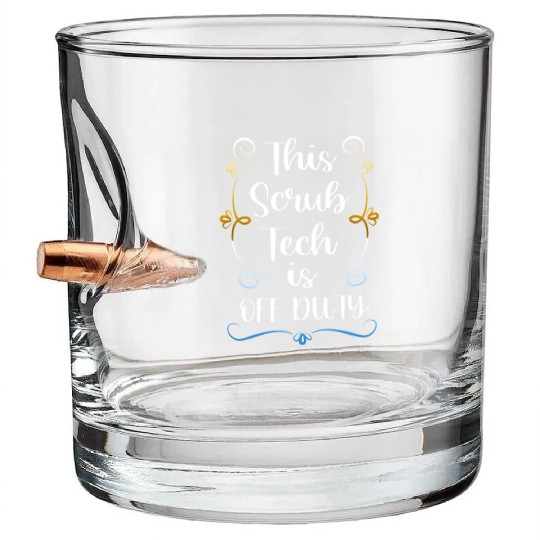 Summer Vacation Off Duty Funny Scrub Tech Bullet Whiskey Glasses