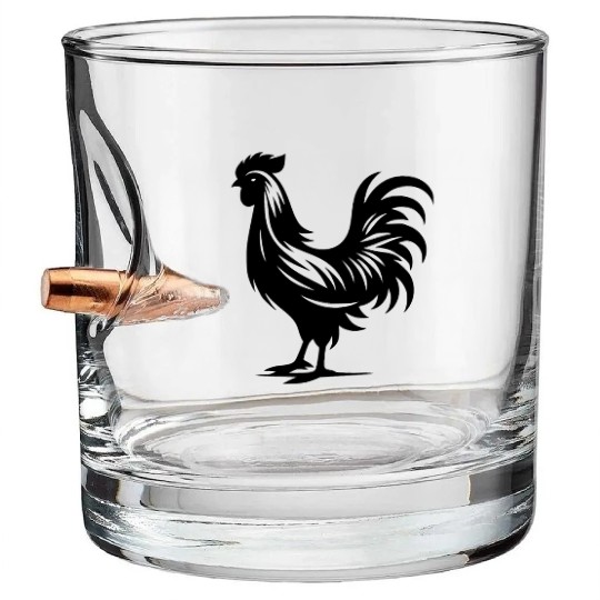 Cute Cock Pedigree Cock Large Plumage Bullet Whiskey Glasses