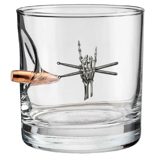 Skeleton Hand Drumsticks Bullet Whiskey Glasses
