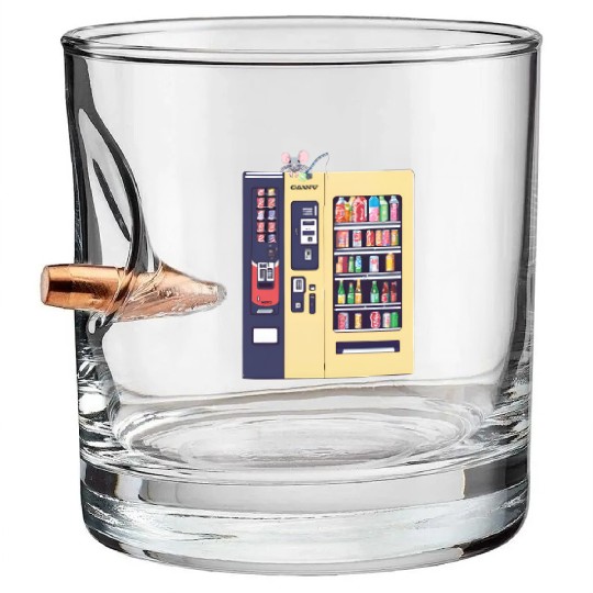 Japanese vending machine with little friend. Bullet Whiskey Glasses