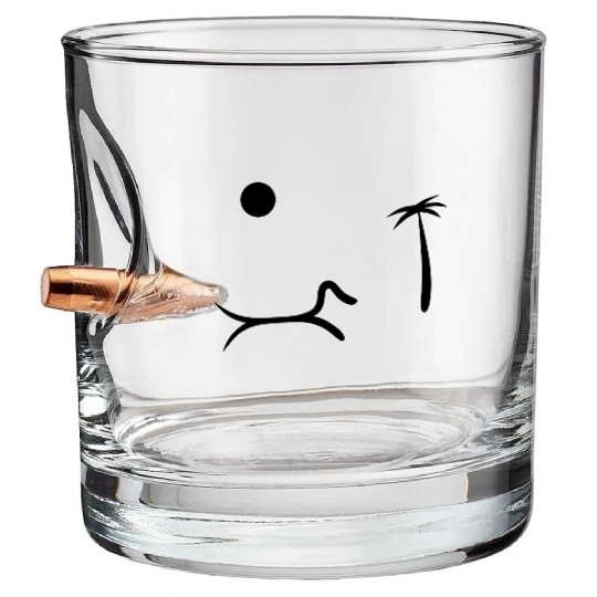 Dachshund summer holiday Bullet Whiskey Glasses