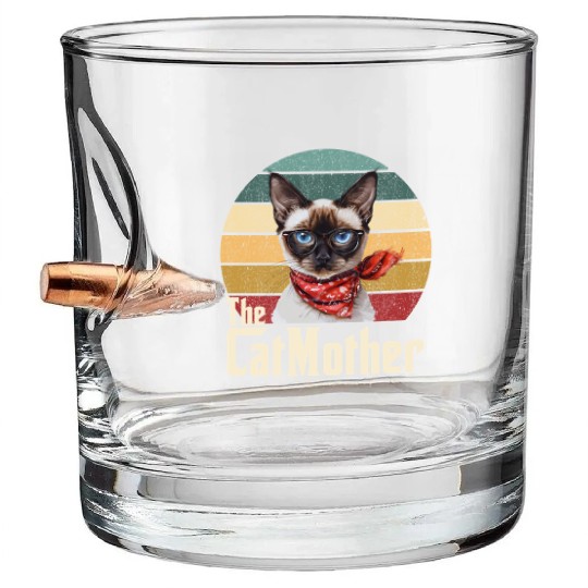 Best Cat Mom Ever Siamese Cat Lover Owner Cat Mama Bullet Whiskey Glasses