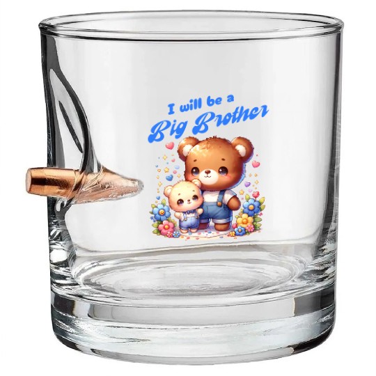 I'm Going To Be A Big Brother Cute Teddy Bears, Bullet Whiskey Glasses