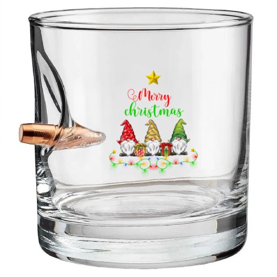 Gnomes Christmas Tree Funny Xmas Holidays Bullet Whiskey Glasses