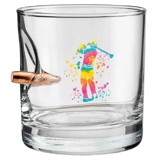 Golfer Colorsplash Kids Miniature Golf Bullet Whiskey Glasses