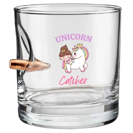 Unicorn Catcher For Adventurous Girls and Boys Bullet Whiskey Glasses