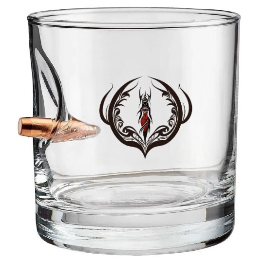Tribal Elegance – Red Dress Woman Design Bullet Whiskey Glasses