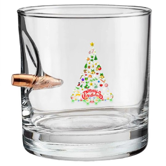 Funny Gnomes Christmas Tree Gnomies Family Xmas Bullet Whiskey Glasses