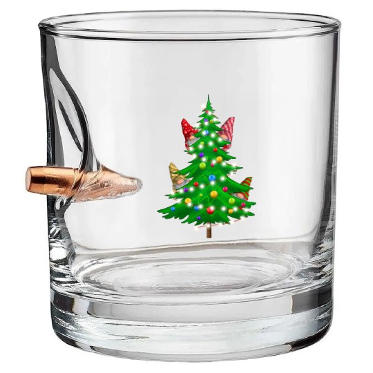 Christmas Gnomes Funny Tree Holiday Bullet Whiskey Glasses