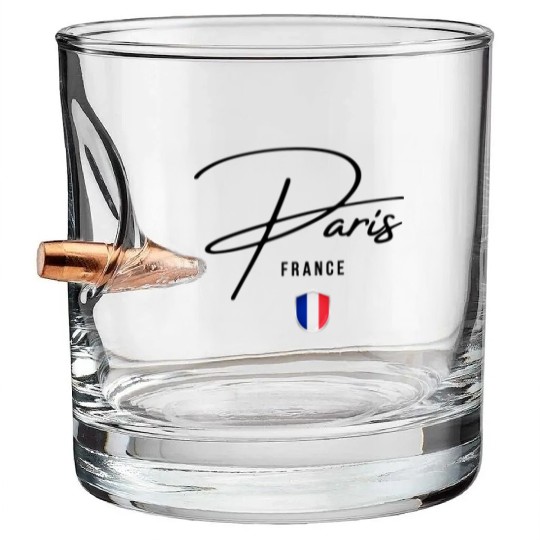 I love Paris, Paris France Bullet Whiskey Glasses