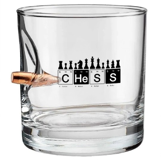 Periodic Table Chess Chessboard for Science lovers Bullet Whiskey Glasses