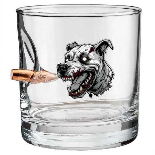 White Zombie Dog Head Bullet Whiskey Glasses