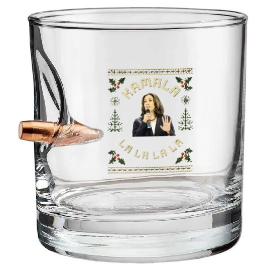 Kamala Harris singing Christmas Carol Bullet Whiskey Glasses