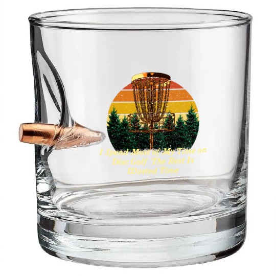 I Spend All Time on Disc Golf Hobby Golfer Activit Bullet Whiskey Glasses