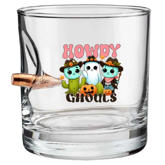Howdy Ghouls Bullet Whiskey Glasses